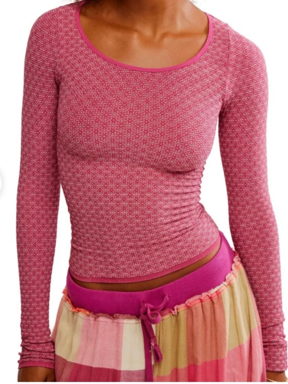 NWT Free People Love Letter Long Sleeve - Glass Roses